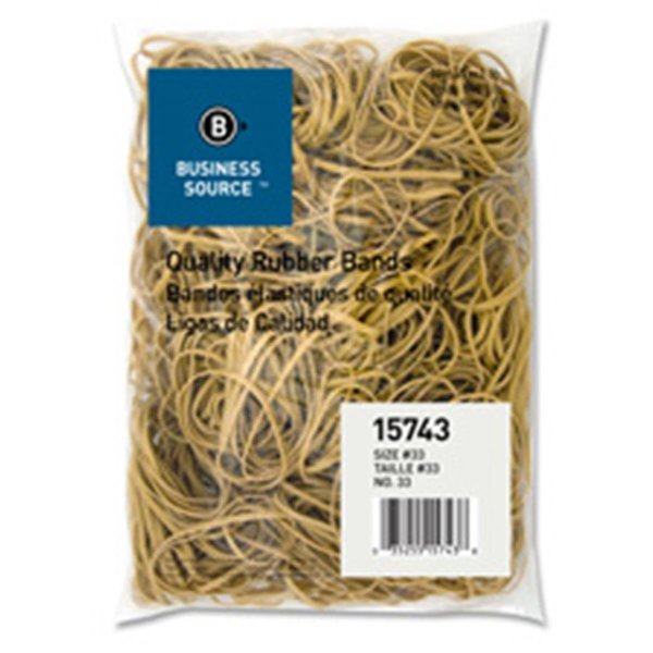 Business Source Rubber Bands- Size 12- 1LB-BG- Natural Crepe BSN15730